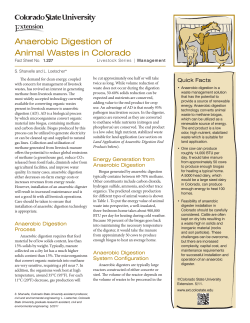Anaerobic Digestion of Animal Wastes in Colorado
