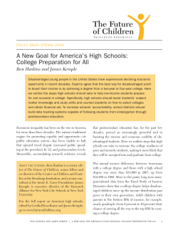a new Goal for america`s High schools: college preparation for all