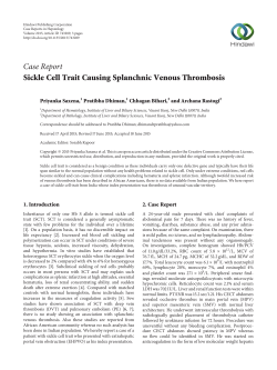 Sickle Cell Trait Causing Splanchnic Venous Thrombosis