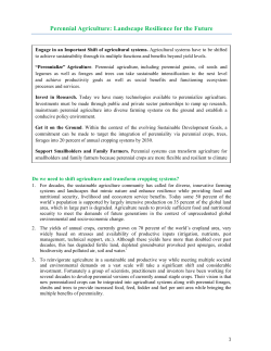 Perennial Agriculture - Food and Agriculture Organization of the