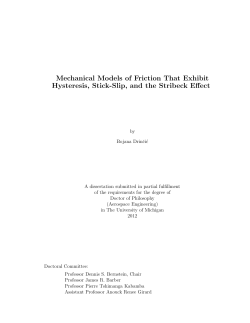 Mechanical Models of Friction That Exhibit Hysteresis