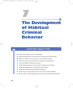 The Development of Habitual Criminal Behavior
