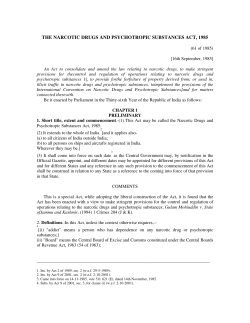 the narcotic drugs and psychotropic substances act, 1985