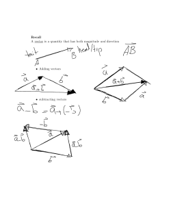 Recall A vector is a quantity that has both magnitude and direction