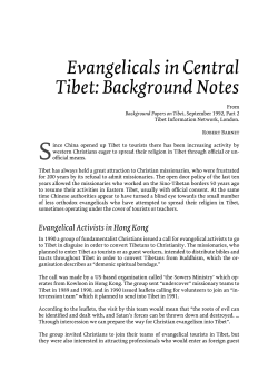 Evangelicals in Central Tibet: Background Notes