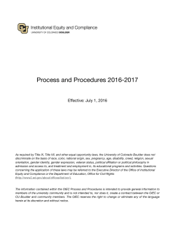 OIEC Process and Procedures - University of Colorado Boulder