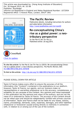 Re-conceptualizing China`s rise as a global power: a neo