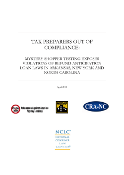 Tax Preparers Out of Compliance: Mystery Shopper Testing