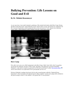 Bullying Prevention: Life Lessons on Good and Evil