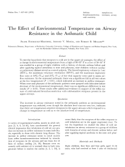 The Effect of Environmental Temperature on Airway