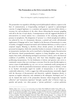 The Postmodern as the Drive towards the Divine
