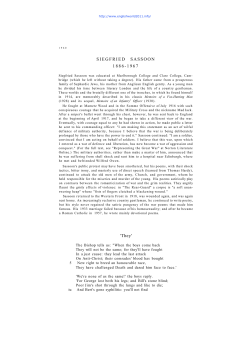 SIEGFRIED SASSOON 1886-1967 `They`