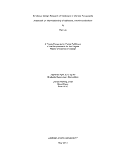 Emotional Design Research of Tableware in Chinese Restaurants A