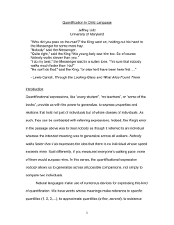 Quantification and Scope in Child Language