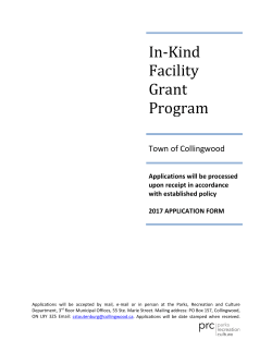 In-Kind Facility Grant Program