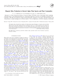 Biogenic Silica Production in Selected Alpine