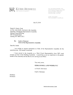 Nomination and Election of Assembly Clerk