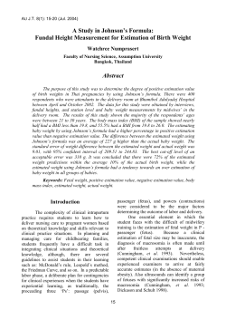A Study in Johnson`s Formula - AU Journal