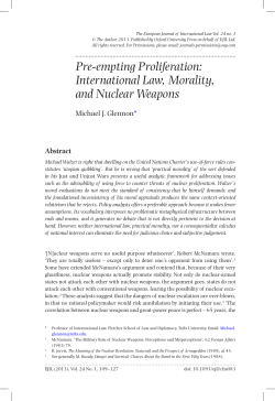 Pre-empting Proliferation: International Law