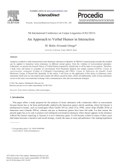 An Approach to Verbal Humor in Interaction