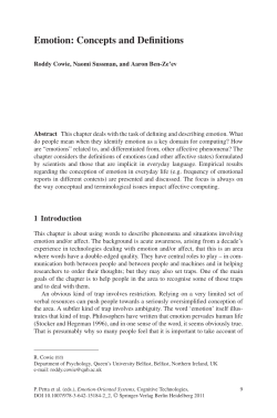 Emotion: Concepts and Definitions