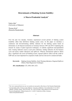 Determinants of Banking System Stability