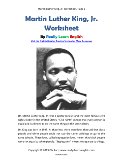 Martin Luther King, Jr. Worksheet