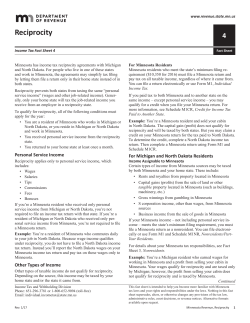 Income Tax Fact Sheet 4, Reciprocity