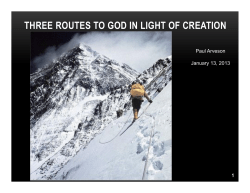three routes to god in light of creation