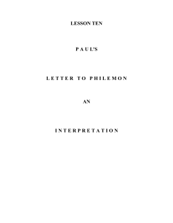 lesson ten paul`slettertophilemon an interpretation