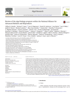 Review of the algal biology program within the