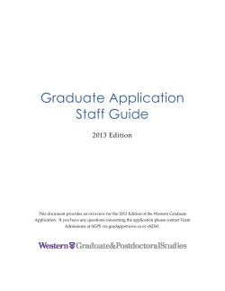 2013 Staff Guide - School of Graduate and Postdoctoral Studies
