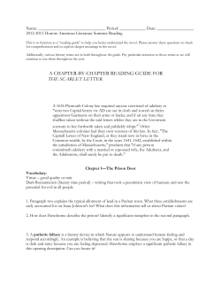a chapter-by-chapter reading guide for the scarlet letter