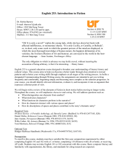 English 253 Introduction to Fiction