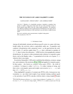 THE NUCLEOLUS OF LARGE MAJORITY GAMES Among all