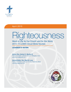 LCMS Circuit Winkel Bible Study April 2015 -