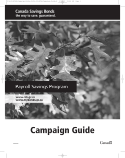 Campaign Guide - Canada Savings Bonds