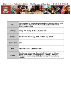 Title Geochemistry of the Early Paleozoic Baiyin Volcanic Rocks