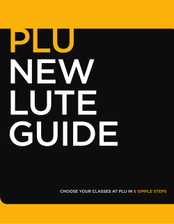 CHOOSE YOUR CLASSES AT PLU IN 6 SIMPLE STEPS