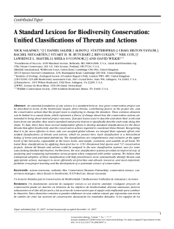 A Standard Lexicon for Biodiversity Conservation: Unified