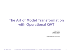 The Art of Model Transformation with Operational QVT