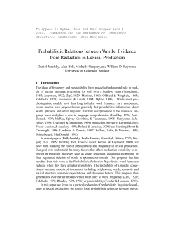 Probabilistic Relations between Words