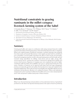 Nutritional constraints to grazing ruminants in the millet