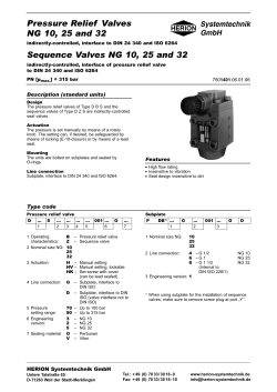 Pressure Relief Valves NG 10, 25 and 32