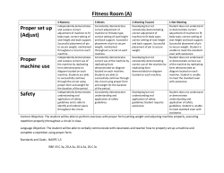 Fitness Room (A) Proper set up (Adjust) Proper machine use Safety