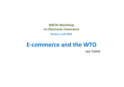 E-commerce and the WTO - World Trade Organization