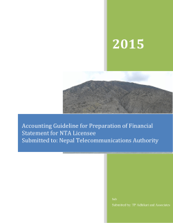 Accounting Guideline for Preparation of Financial Statement for NTA
