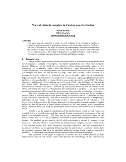 Neutralization is complete in Catalan vowel reduction