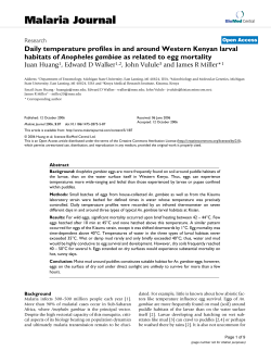 Daily temperature profiles in and around Western Kenyan larval