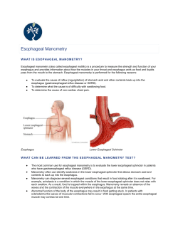 Esophageal Manometry - Rutherford Regional Medical Center